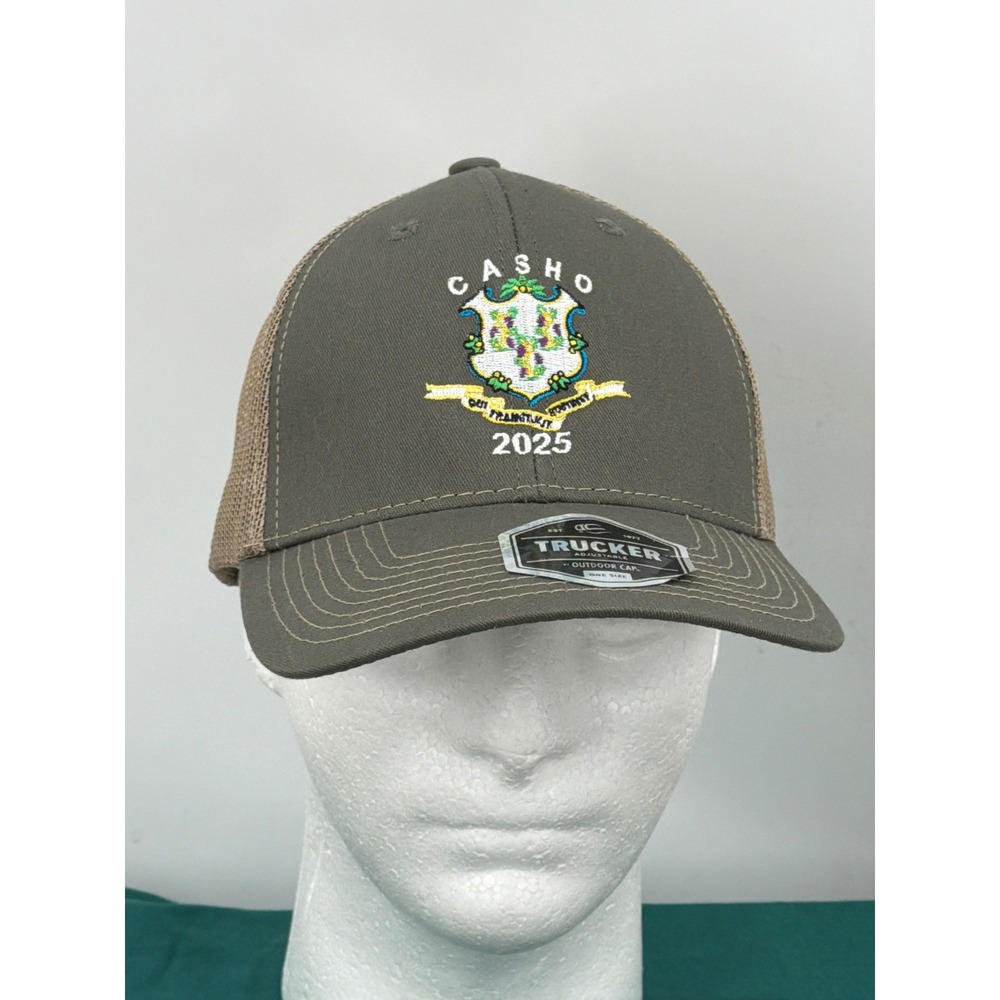 Outdoor Cap CASHO 2025 Connecticut Crest Trucker‎ Hat Snapback Olive Tan